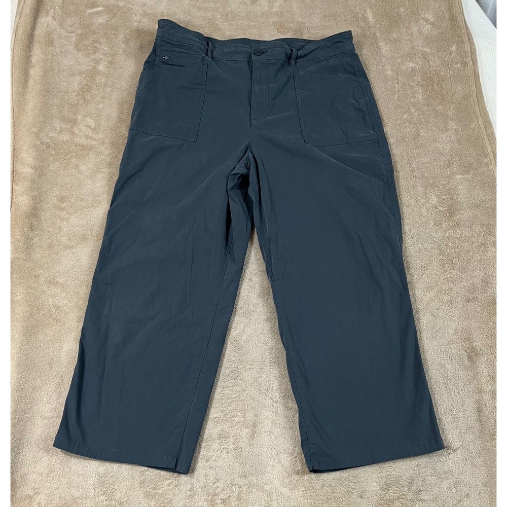 Eddie Bauer first ascent Cropped Capri Pants Womens 12 Blue Stretch Hiking